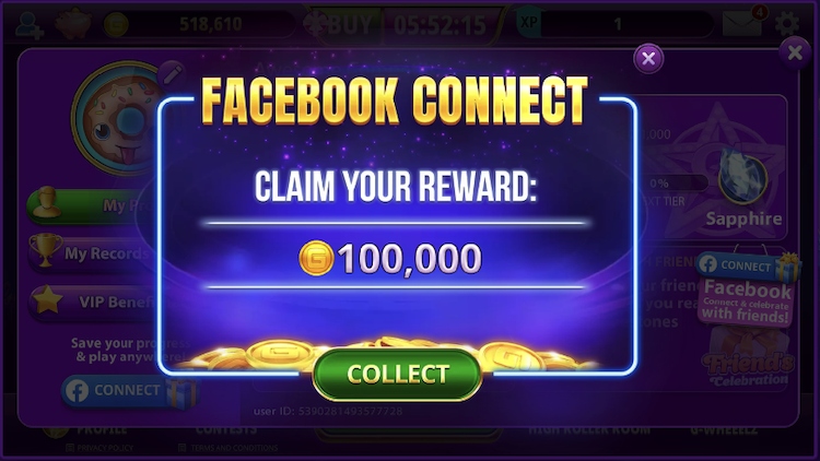 Gambino Slots Facebook Connect