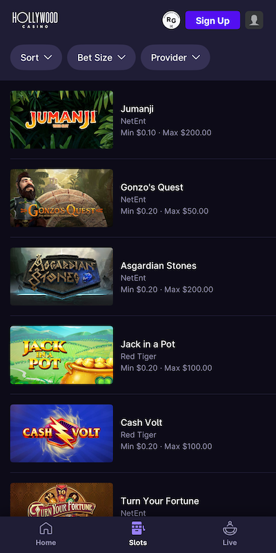 Hollywood Casino app slots