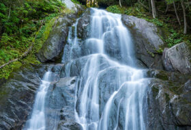 Beautiful natural waterfall cascade