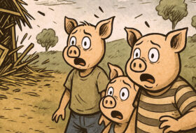 Three Little Pigs Shock Horror House Collapse