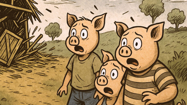 Three Little Pigs Shock Horror House Collapse