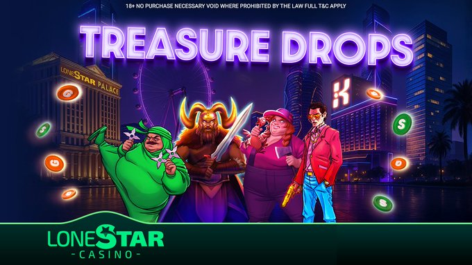 Kalamba Games and the Thrill of “Treasure Drops” at LoneStar Casino: A Share of 50 Million GC and 100,000 SC Awaits!