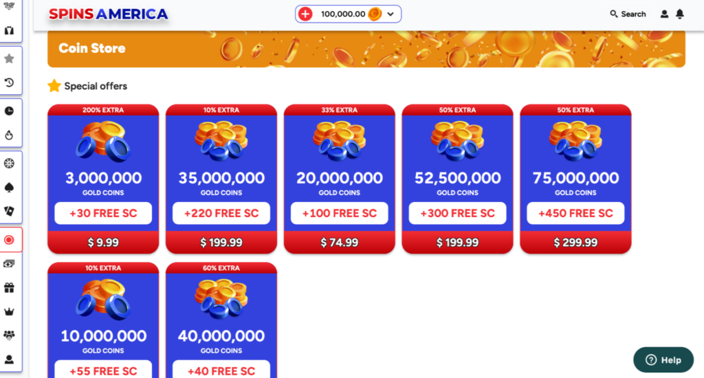 SpinsAmerica Free Coins