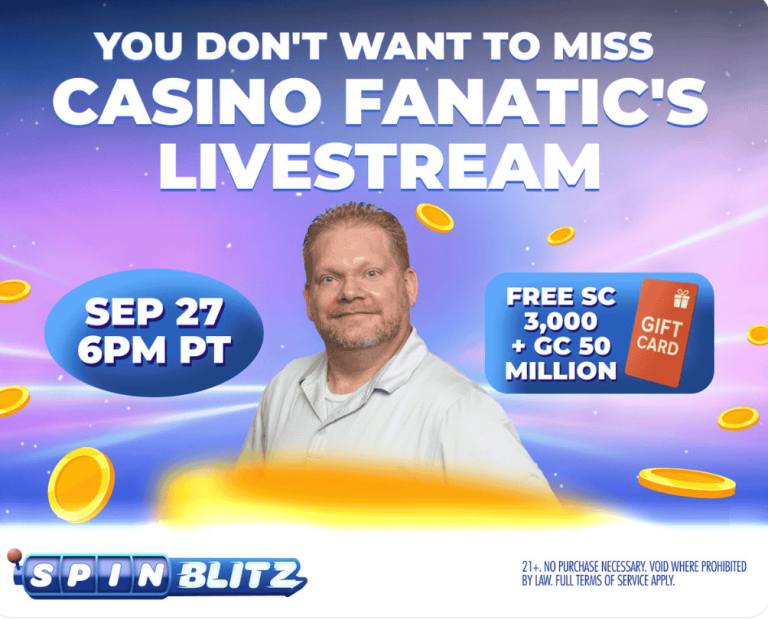 Win 3,000 SC, 50 Million GC & an Airbnb Gift Card in SpinBlitz’s Sept. 27 Livestream Event