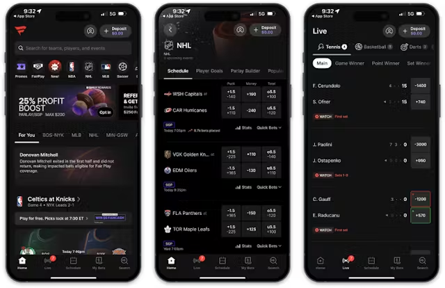 Fanatics Sportsbook screenshots