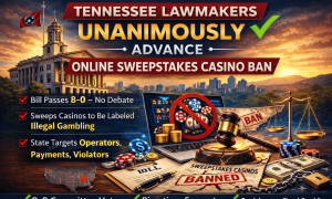 Tenneessee lawmakers unanimously advance online sweepstakes casino ban. The bill passed 8-0. Sweeps casinos to be labeled illegal gambling. Tennessee to target operators, payments, and violators.