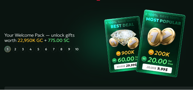 Firesevens Welcome Pack - unlock gifts worth 22,950K GC + 775 SC