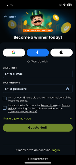 MrGoodWin Step-by-Step Bonus Claim