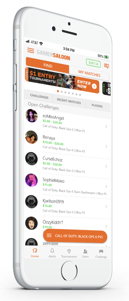GamerSaloon Find My Matches mobile