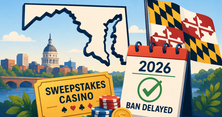Maryland says not yet to sweepstakes casino ban for 2026, ban delayed