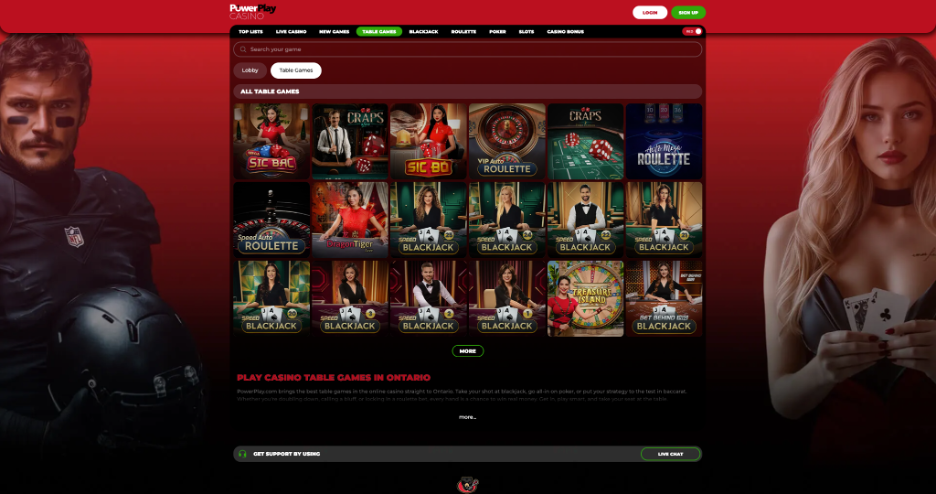 PowerPlay Table Games - Sic Bac, Craps, Sic Bo, VIP Auto Roulette, Speed Auto Roulette, DragonTiger, Blackjack, Treasure Island