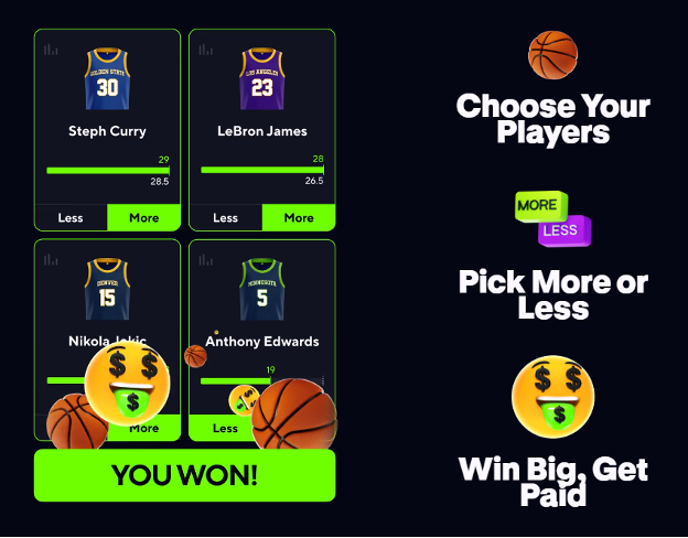 PrizePicks Sports NBA Player Stats - Choose your players, pick more or less, win big, get paid