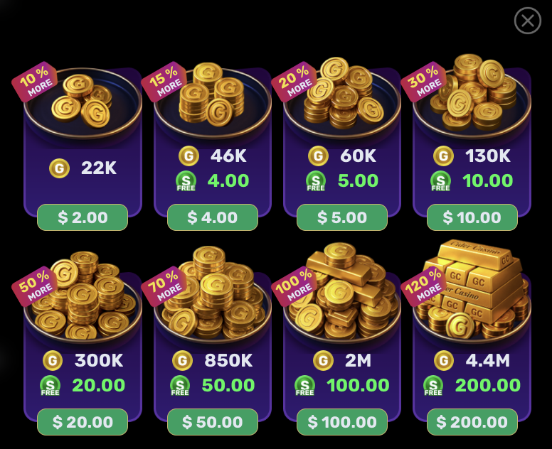 Cider Casino Coin Bundles