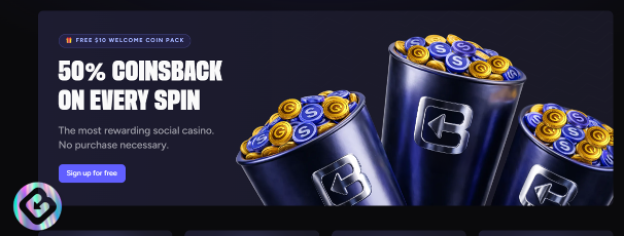 Free $10 welcome coin pack. 50% CoinsBack on every spin. The most reward social casino. No purchase necessary. 