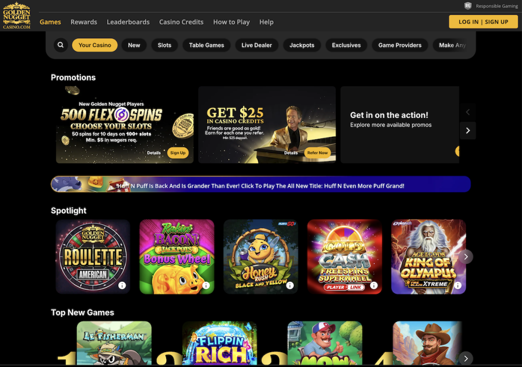 Golden Nugget Casino Canada Screenshot