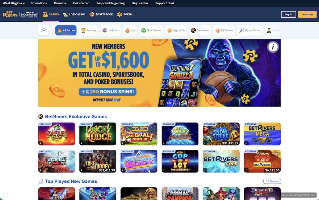 BetRivers Casino Online West Virginia