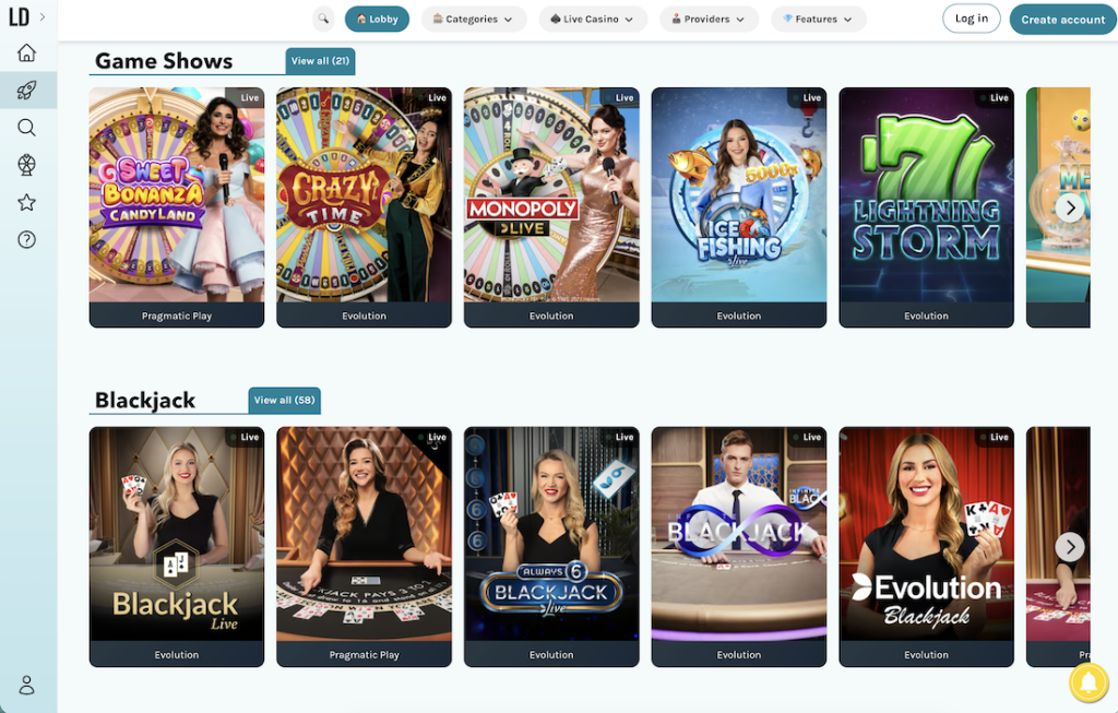 LuckyDays Casino Live Dealer Games and Game Shows