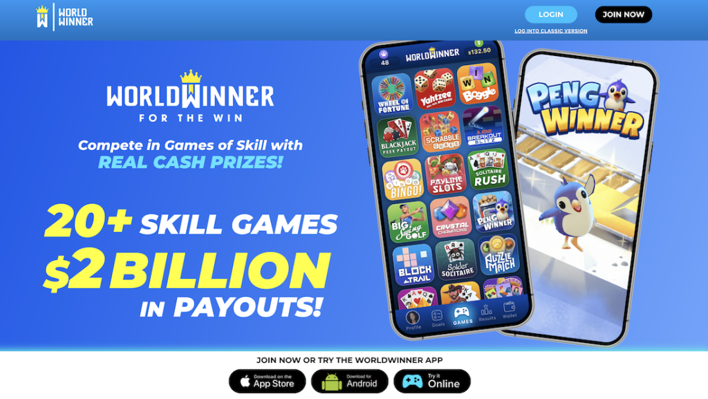 WorldWinner Landing Page
