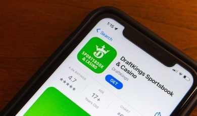 DraftKings app seen in App Store in iPhone screen