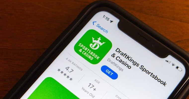DraftKings app seen in App Store in iPhone screen