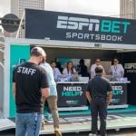 ESPNBET Sportsbook booth in downtown New Orleans