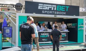 ESPNBET Sportsbook booth in downtown New Orleans