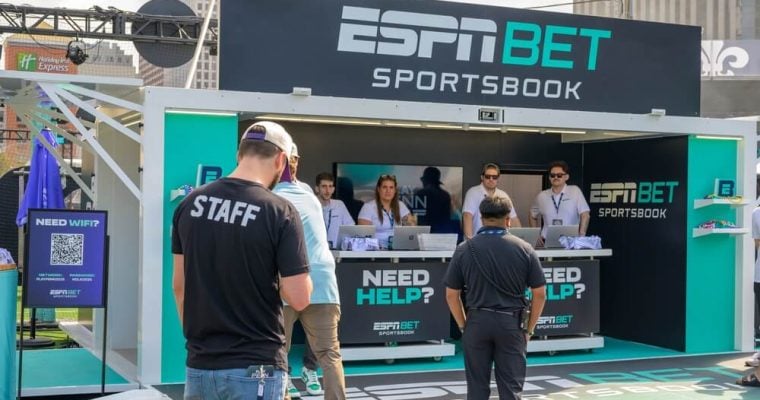 ESPNBET Sportsbook booth in downtown New Orleans