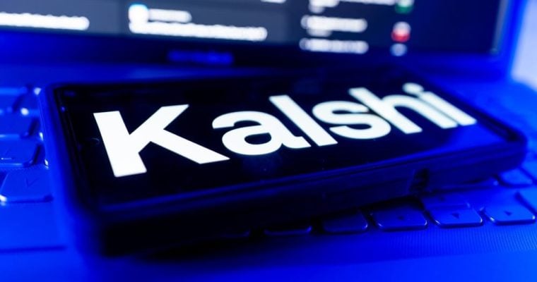 Kalshi Logo Displayed On Screen With Financial Charts And Trading Data