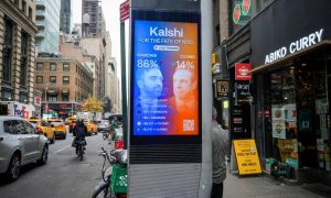 Kalshi ad promoting their service for betting in the NYC Mayoral election in New York