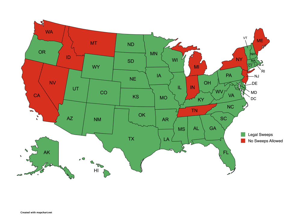 Legal Sweepstakes States Map