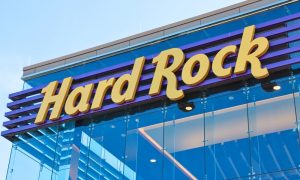 closeup of Hard Rock Casino sign