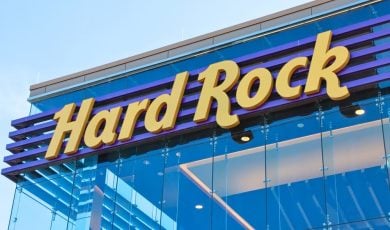 closeup of Hard Rock Casino sign