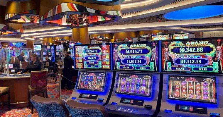interior of the casino room of the hotel guitar hard rock in miami florida