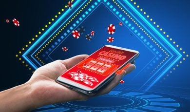 smartphone with creative slot machine and other games