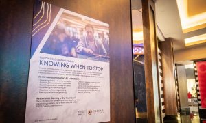 A public service announcement poster in Las Vegas, promoting responsible gambling
