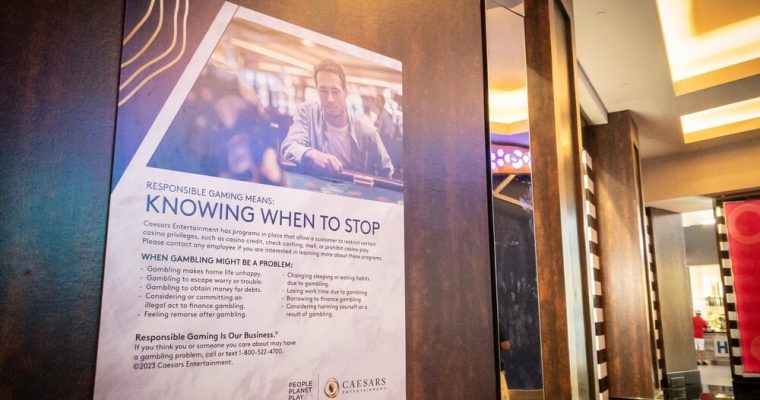 A public service announcement poster in Las Vegas, promoting responsible gambling