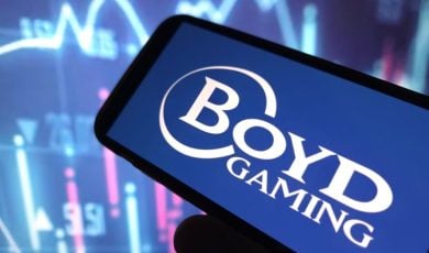 Boyd Gaming company logo displayed on mobile phone
