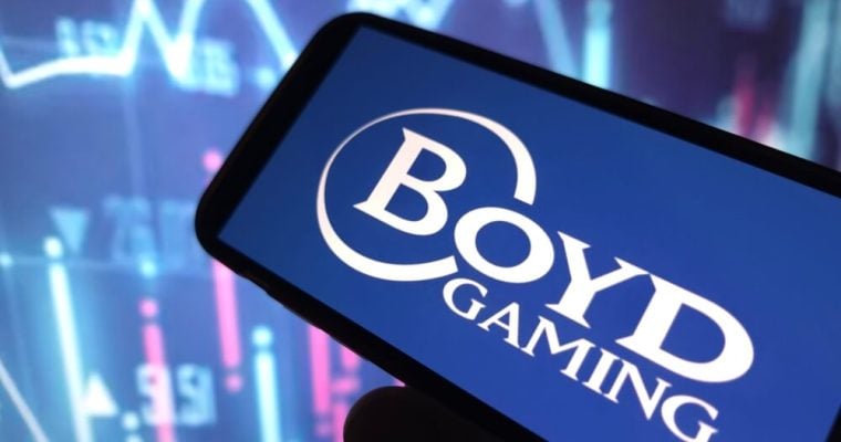 Boyd Gaming company logo displayed on mobile phone