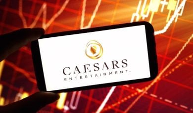 Caesars Entertainment company logo displayed on mobile phone