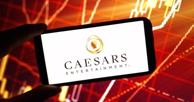 Caesars Entertainment company logo displayed on mobile phone