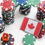 Casino chips with flag of Canada