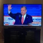 Chris Christie on the Fox News Republican Debate, shown in a television