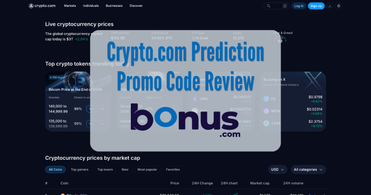 Crypto.com Prediction Markets Promo Code Review Bonus.com