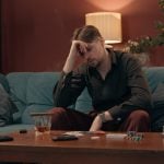 Disappointed broke man gambler takes empty wallet no money