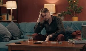 Disappointed broke man gambler takes empty wallet no money