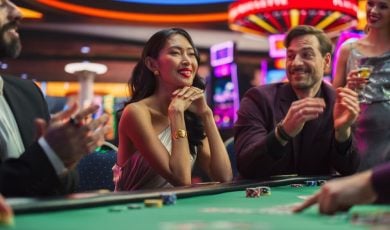 Diverse Group of People Playing in a Poker Game