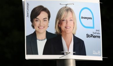 Election poster for the Quebec provincial election