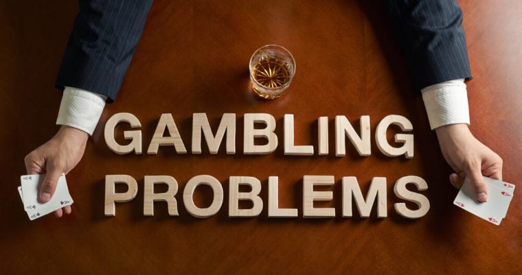 Gambling Problems made of wooden block letters