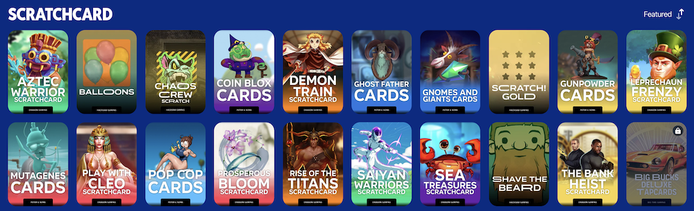 Scratchcard games at MyPrize Casino