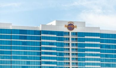 Seminole Hard Rock Cafe hotel and casino resort sign in Tampa